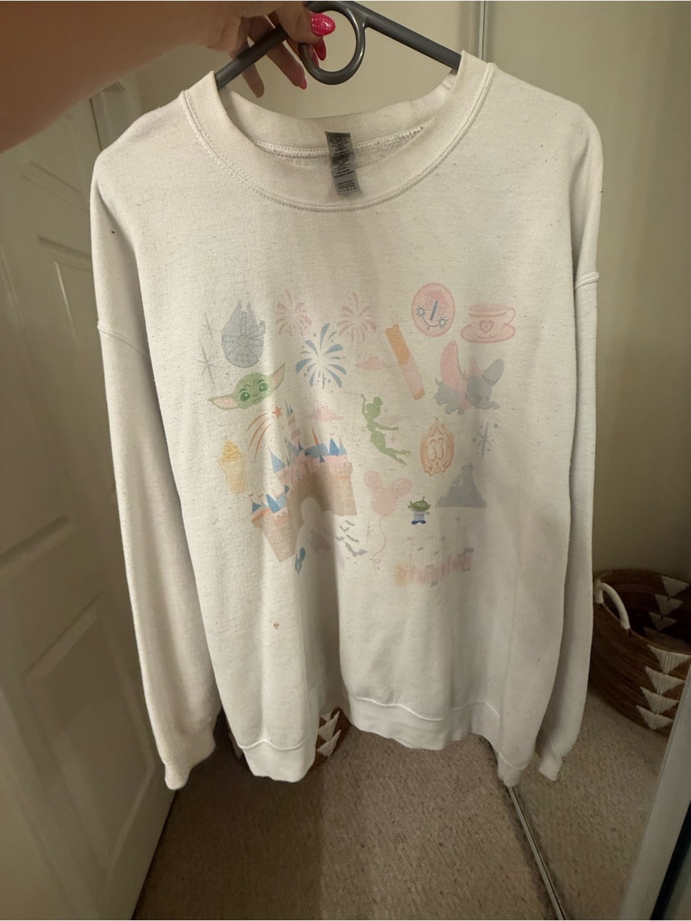 ✨ Disney Inspired Pastel Parks Graphic Crewneck | Size Large